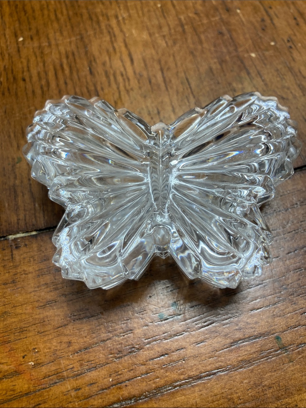 Clear Glass Butterfly Dish - Decorative Trinket Catchall